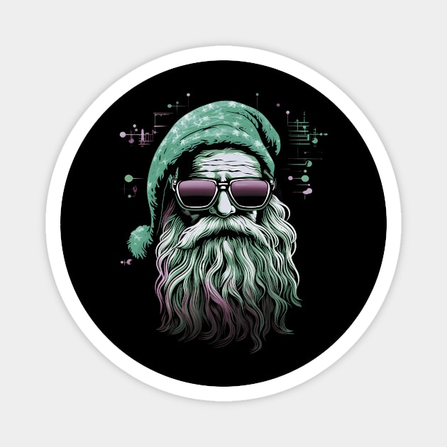 Modern Santa Claus with sun glasses Magnet by Tiessina Designs